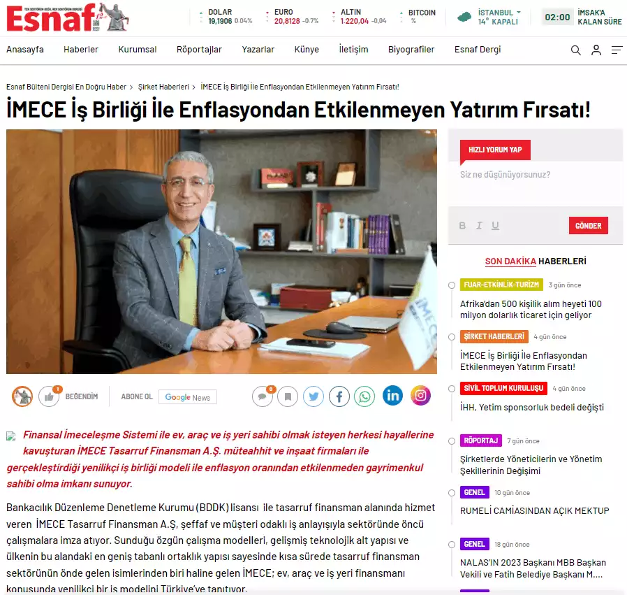 İMECE İş Birliği İle Enflasyondan Etkilenmeyen Yatırım Fırsatı!