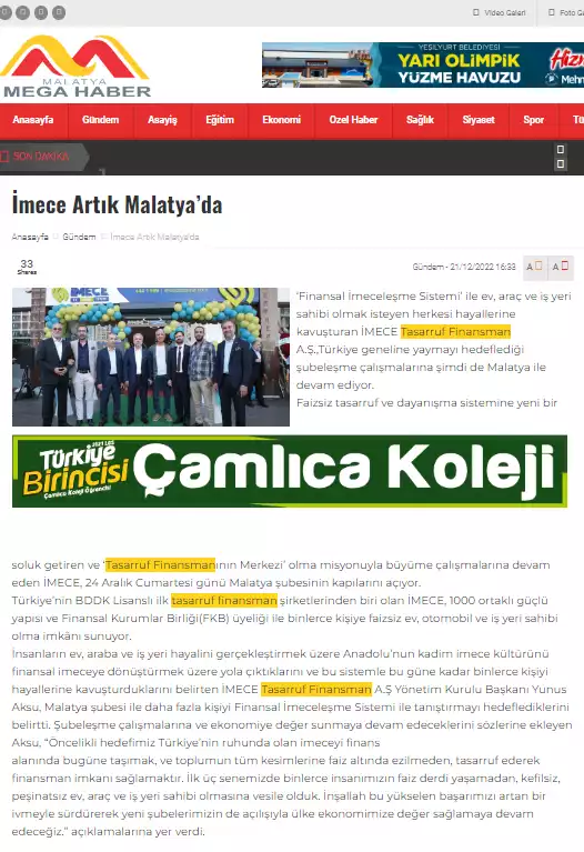 İMECE, Artık Malatya’da