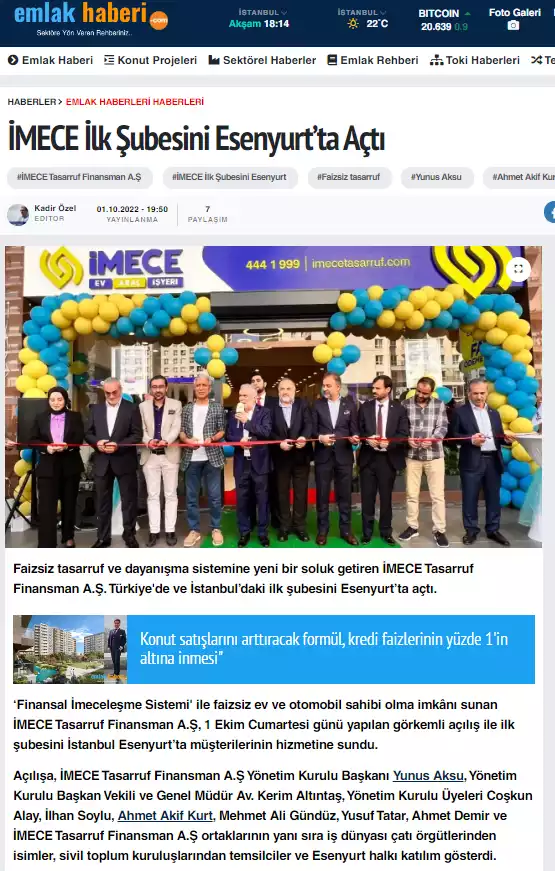  İMECE, İlk Şubesiyle Esenyurt’ta