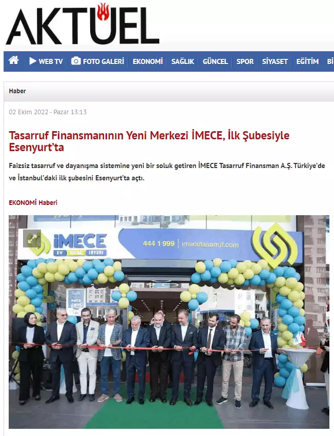 Tasarruf Finansmanının Yeni Merkezi İMECE, İlk Şubesiyle Esenyurt’ta