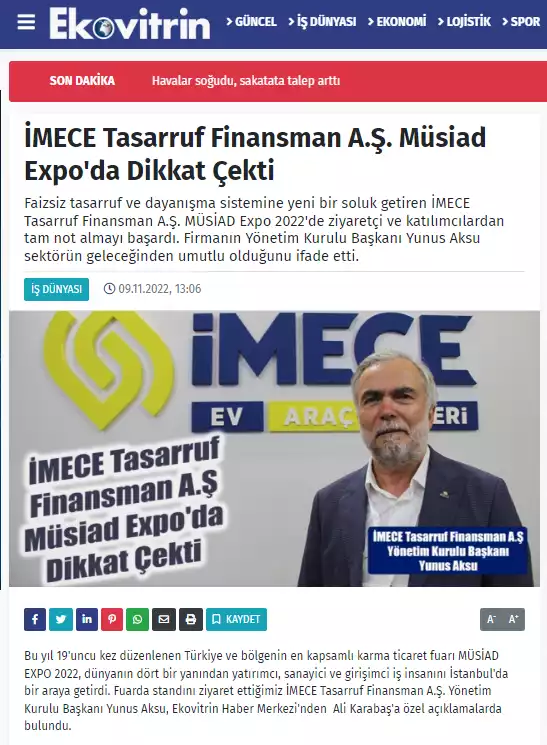  İMECE Tasarruf Finansman A.Ş. Müsiad Expo'da Dikkat Çekti